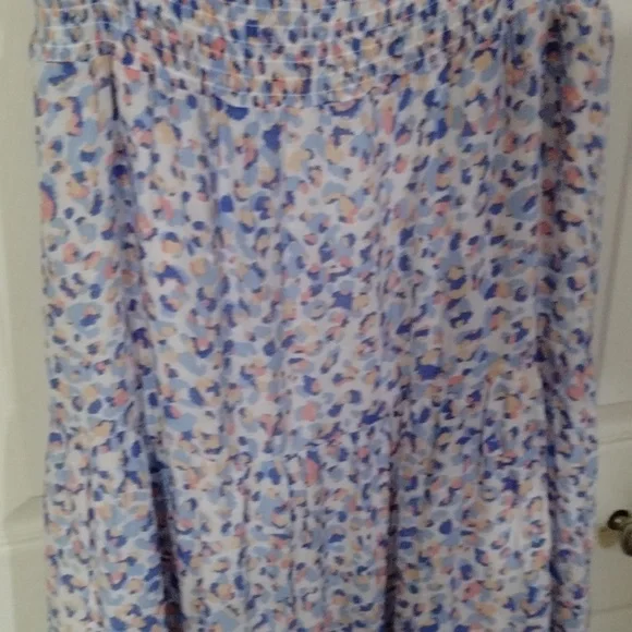 Print ruffle sleeve sun Dress smocked top Tier dress Size 14 Nanette lepore - Picture 3 of 8